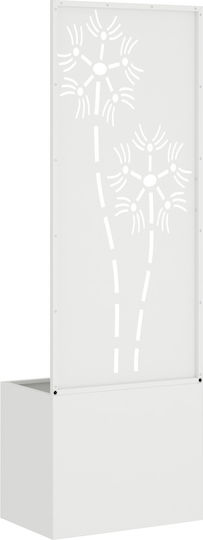 vidaXL Γλάστρα Μεταλλική Λευκό 50x140x140εκ.