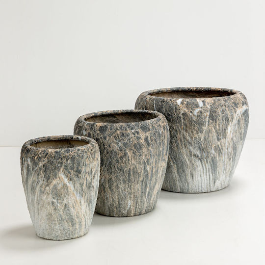 InTheBox Set 3 Pots Clay Anthracite Beige