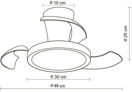 Primo Prcf-80683 Ceiling Fan 66.04cm With White Light Fixture