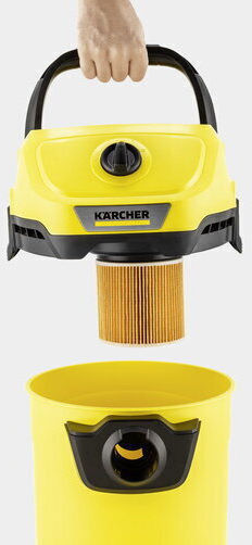 Karcher WD 3 V-15/4/20 Staubsauger Flüssigkeiten / Feststoffe 1000W mit Kunststoff Behälter 15Es