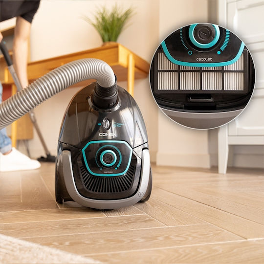 Cecotec Conga Powerbag 2500 Compact Staubsauger Flüssigkeiten / Feststoffe 850W mit Kunststoff Behälter 2.5Es