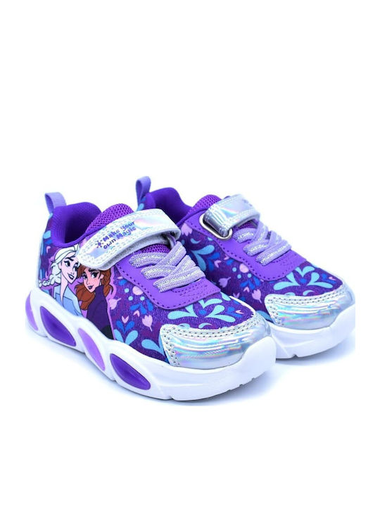 Παιδικά Sneakers με Φωτάκια Ασημί