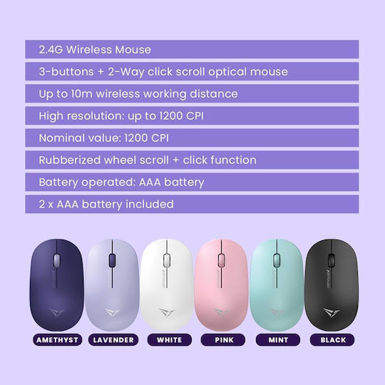 Alcatroz Airmouse V Безжичен Ергономичен Мишка Lavender