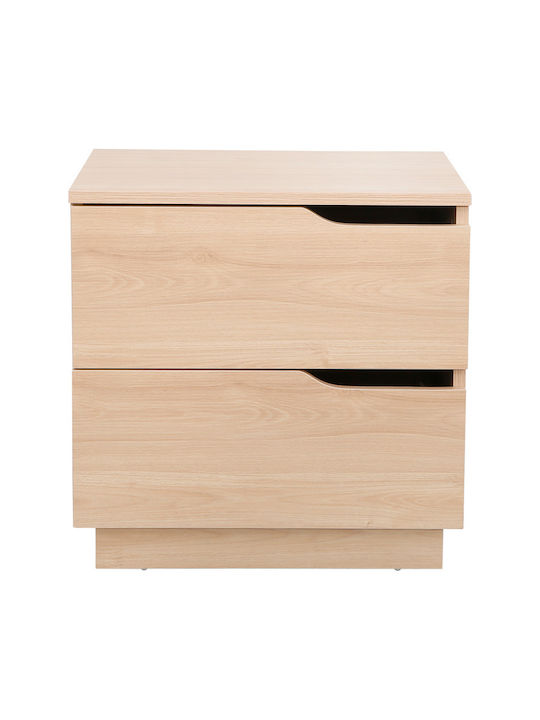 Bedside Table Verena Wooden Beige 48x40x48cm