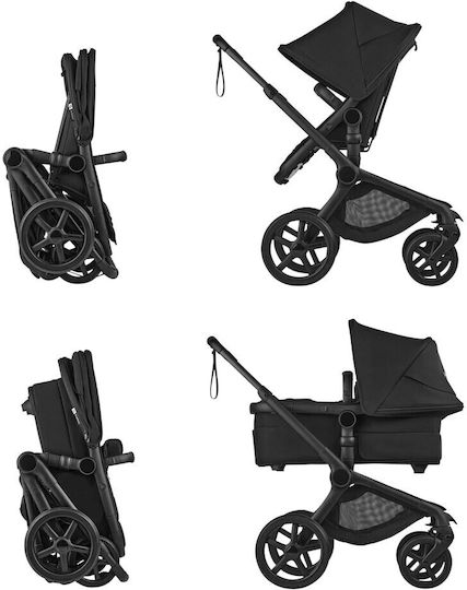 Bugaboo Fox 5 Renew Adjustable 2 in 1 Baby Stroller Suitable for Newborn Black/Dark Cherry