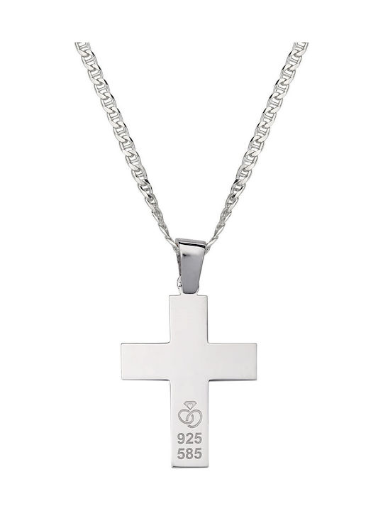 Verorama Men's Cross with the Crucified from Gold Plated Silver with Chain