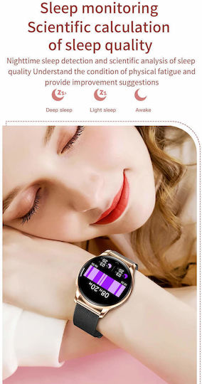 Microwear Y11 Smartwatch with Heart Rate Monitor (Gold Steel)