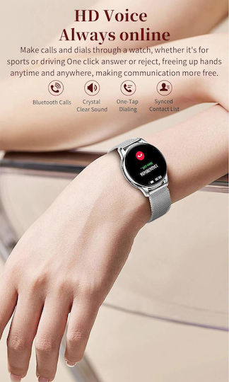 Microwear Y11 Smartwatch with Heart Rate Monitor (Gold Steel)