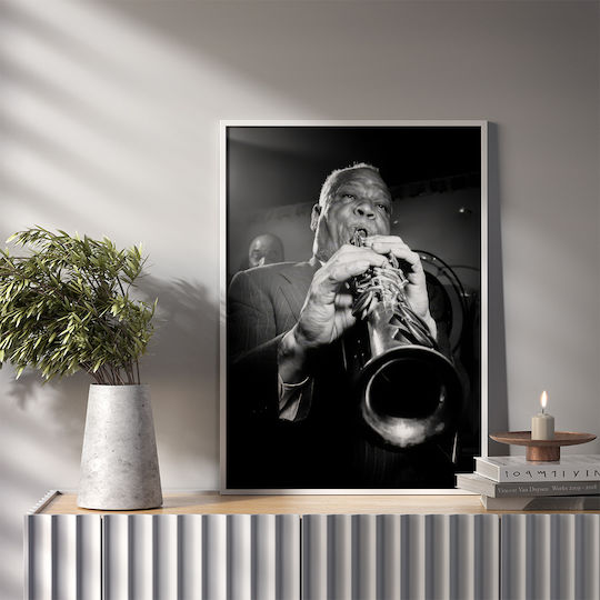 Music Poster Sidney Bechet Ms409 30cm X 40cm Μαύρο Ξύλινο Κάδρο