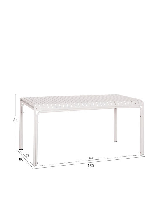 Masa Catering pentru spații exterioare Aluminiu Pliabil Rachel Alb 150x80x75buc