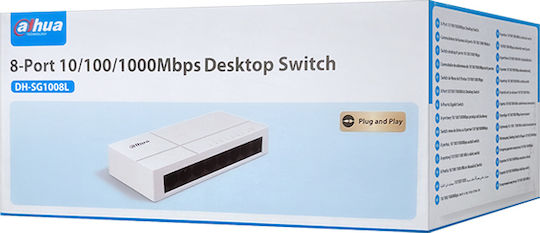 Dahua DH-SG1008L Unmanaged L2 Switch with 8 Gigabit (1Gbps) Ethernet Ports