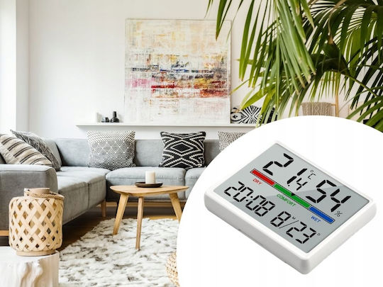 Verk Group Ασύρματος Μετεωρολογικός Σταθμός Ψηφιακός Επιτραπέζιος Λευκός