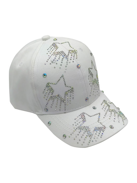 Brims and Trims Palarie Copii Jockey Albă Cu Protecție Solară