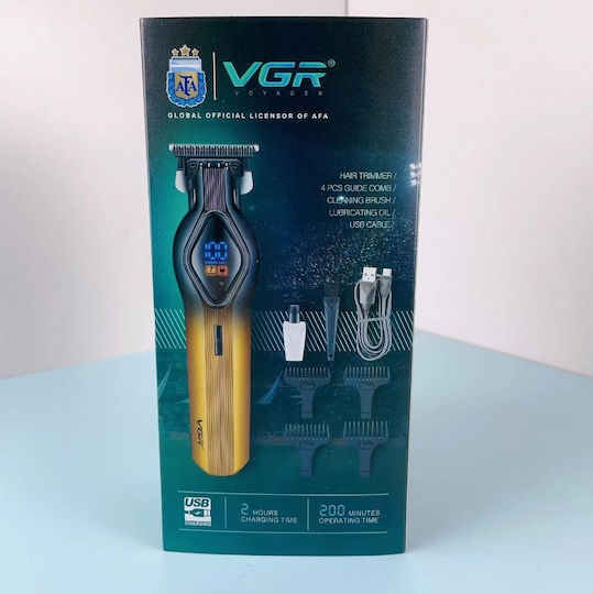 VGR Professionelles Set Wiederaufladbar Haarschneidemaschine Gold V-921