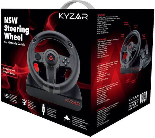 Kyzar Τιμονιέρα με Πετάλια για Switch (R2GNSWRACINGWHEEL)