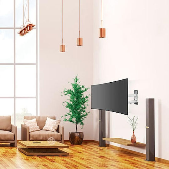 Barkan 3400W Βάση Τηλεόρασης Τοίχου με Βραχίονα έως 65" και 40kg Λευκό