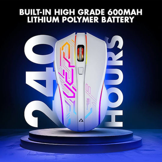 Armaggeddon Mikoyan Foxbat-III Wireless RGB Gaming Mouse Cyberpunk White