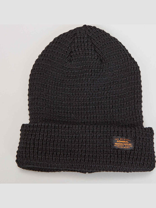 Beanie Unisex Σκούφος Πλεκτός σε Μαύρο χρώμα