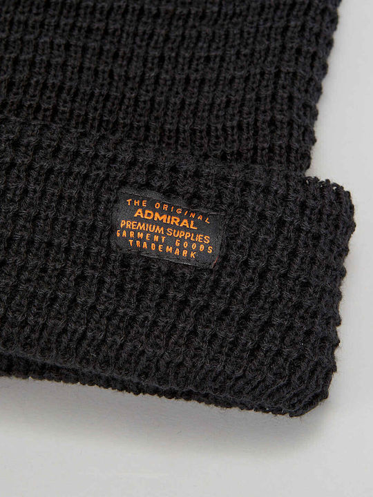 Beanie Unisex Σκούφος Πλεκτός σε Μαύρο χρώμα