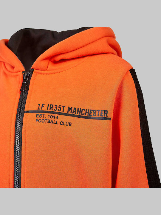 Kids Cardigan Cotton with Hood Orange