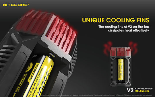 NiteCore Φορτιστής 2 Μπαταριών Μεγέθους
