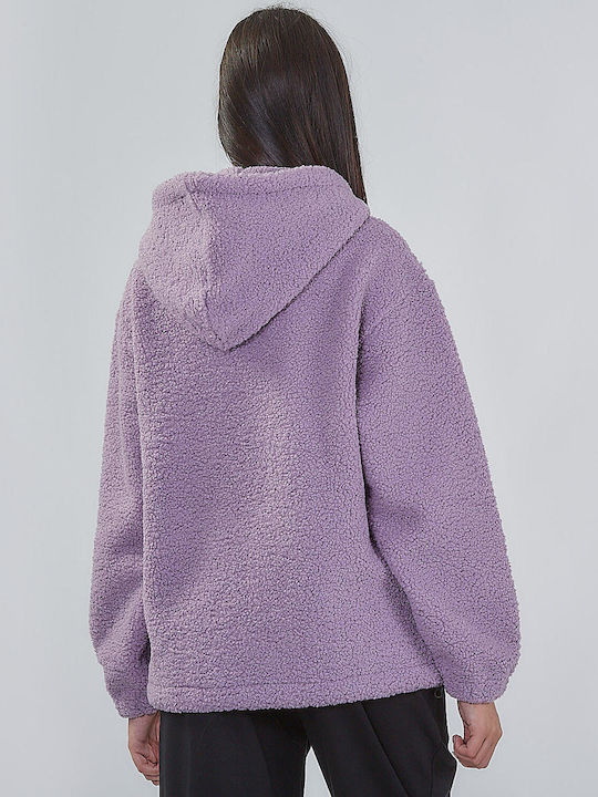 Women's Sweatshirt Jacket Hooded Purple