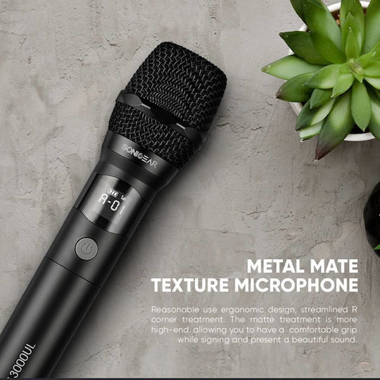 Sonic Gear WM 3300 UL Σετ Ασύρματο Δυναμικό Μικρόφωνο Χειρός για Φωνητικά σε Ασημί Χρώμα