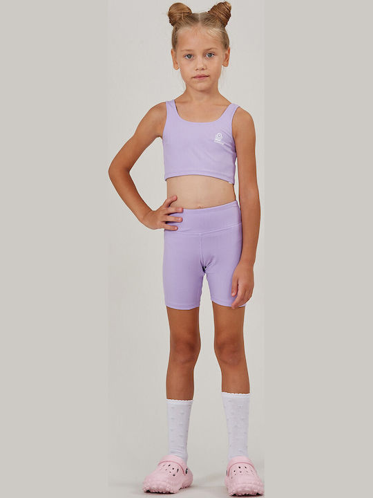 Kids Legging Cycling Short Purple