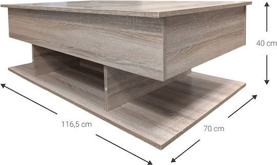 Masa Centrală Rectangulară Linda Din Lemn Fusiko L116,5xL70xÎ40cm