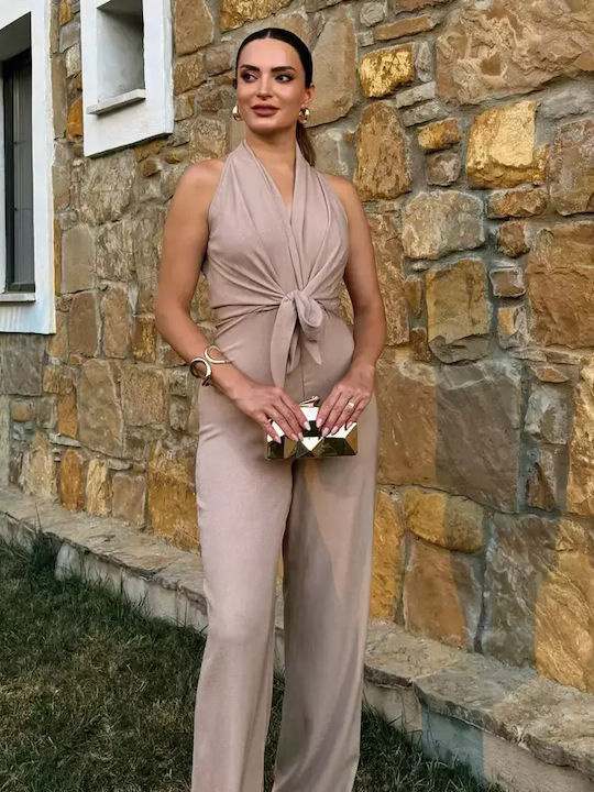 Γυναικεία Strapless Ολόσωμη Φόρμα Μπεζ