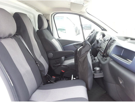 2+1 Предни Калъфи За Автомобилни Седалки Opel Vivaro Renault Trafic 2014+ Сив