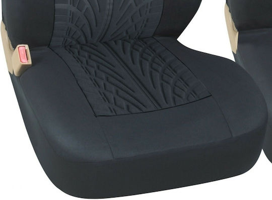 2 + 1 Upholstery Bus Van Tread Pattern Textile Black 5 Pieces