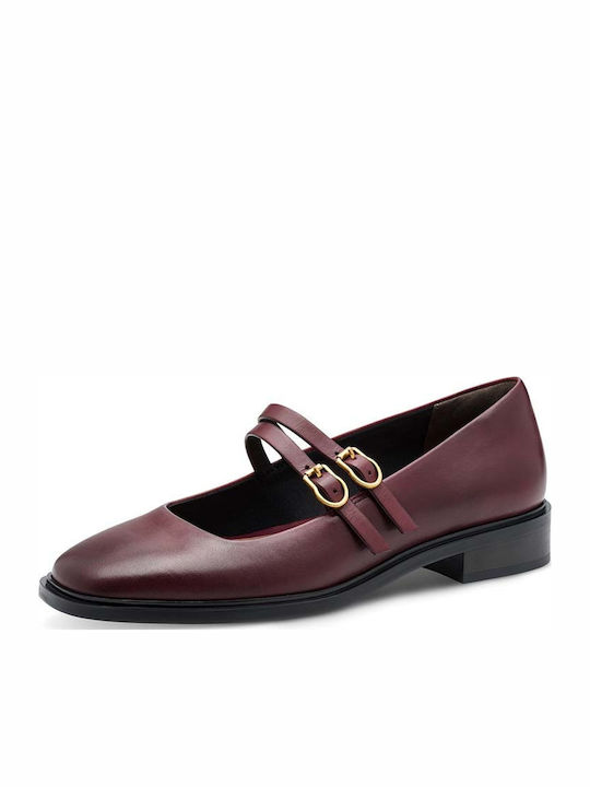 Anatomic Leather Red Low Heels with Strap