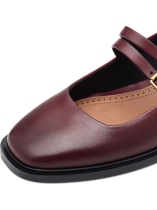 Anatomic Leather Red Low Heels with Strap