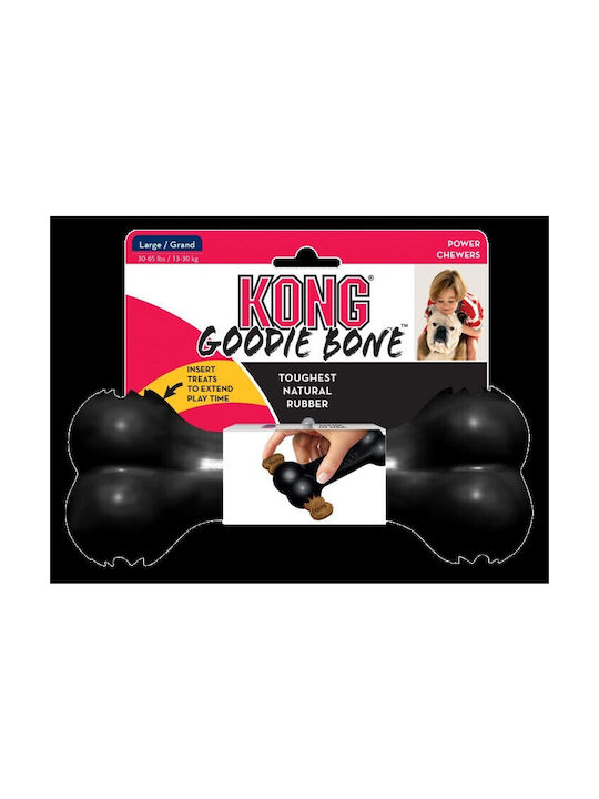 Kong Goodie Dog Bone Chewing Toy Rubber Large 21.5cm Black 1pc