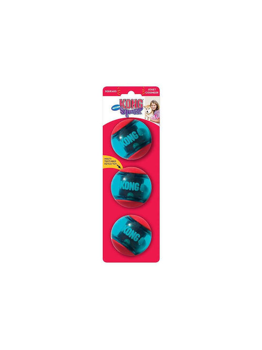 Kong Squeezz Action Образователна Играчка За Куче Medium 6.5 см Червена 3 бр М