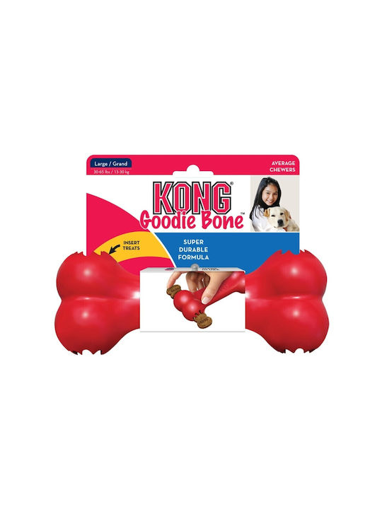 Kong Goodie Dog Bone Chewing Toy Rubber Large 21.5cm Red 1pc