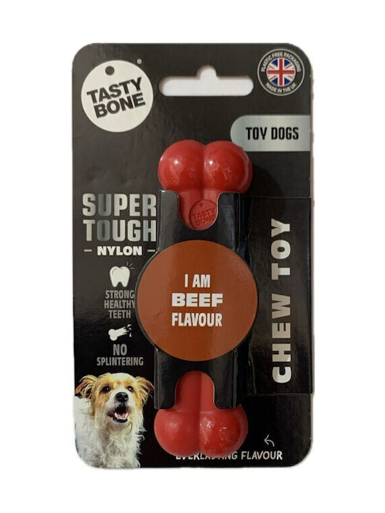 Tasty Bone Beef Nylon Plastic Bone Toy for Puppy with Flavor Beef Small 11εκ. Brown