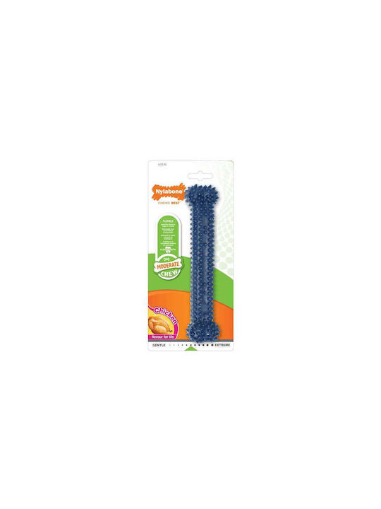 Nylabone Moderate Dental Chew Πλαστικό Παιχνίδι Κόκκαλο Σκύλου Μασητικό με Γεύση Κοτόπουλο XSmall Μπλε 1τμχ