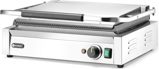 Hendi Commercial Sandwich Maker with Ribbed Top and Ribbed Bottom 2700W