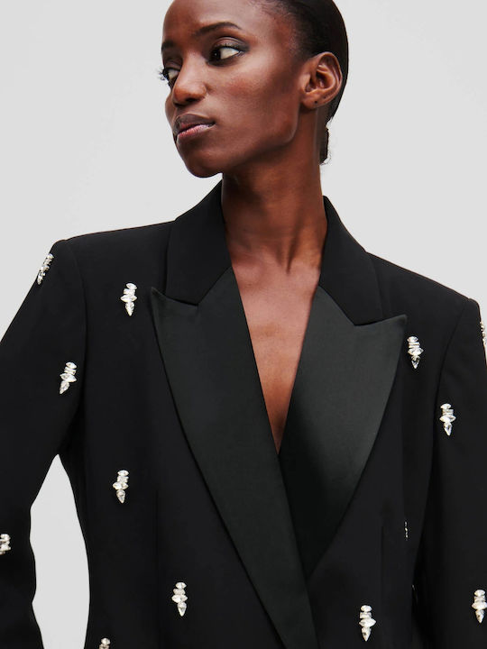 Karl Lagerfeld Women's Double Breasted Blazer Black