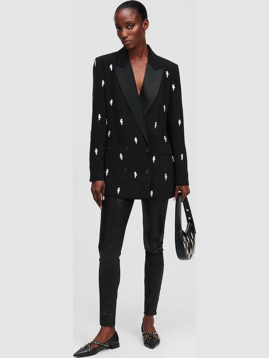 Karl Lagerfeld Women's Double Breasted Blazer Black