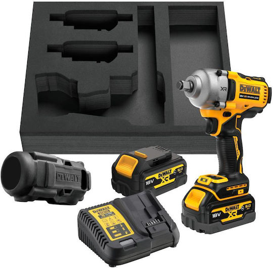 DEWALT DCF891P2G Brushless Impact Wrench Battery 18V 2x5Ah with Socket 1/2"