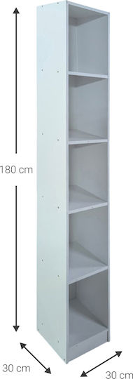 Bibliothek Eliot 5s Weiße 30x30x180cm