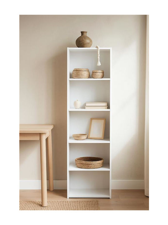 Bibliotecă Eliot 5s Albă 60x30x180 cm