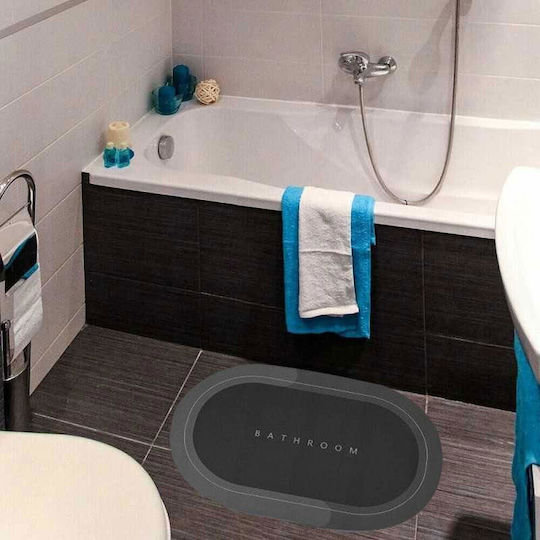 Antiderapant Covoraș de Baie Oval Gri 78x48buc