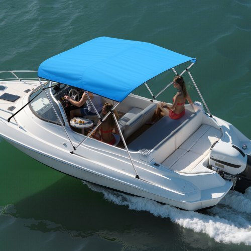 Vevor 3 Copertine Barca Bow Bimini 6 Ft Lungime Copertină Poliester 600d Albastru Pacific