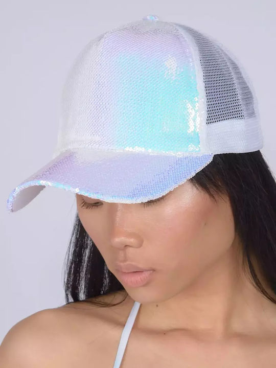 Warehouse Design Fabric Women's Hat White