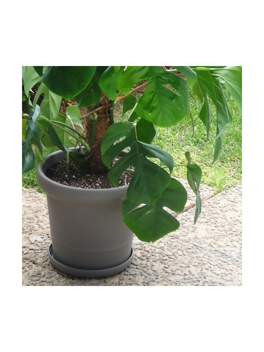 Ghiveci Gea 16l-d35x30 Cm-gri închis