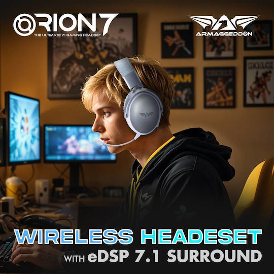 Armaggeddon Orion 7 Dune Ασύρματο Over Ear Gaming Headset με σύνδεση 3.5mm / Bluetooth / USB